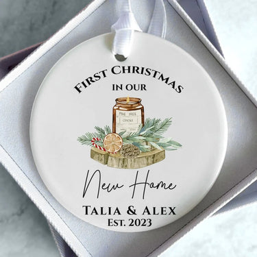 Custom First Christmas Bauble - New Home - Couples' Keepsake - Festive Decor - DENMARY